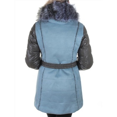 5157 LT. BLUE Дубленка с мехом Olanmear