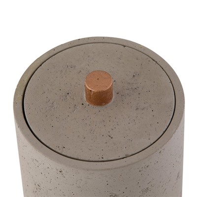 Емкость для хранения Axentia Concrete для ванной комнаты из серой керамики Ø 10 см
