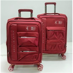 Чемодан (комплект из 2-х) , текстиль,  50159-2 18/20 дюйм Бордовый