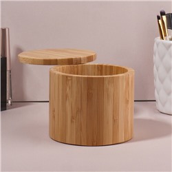 Органайзер для хранения «BAMBOO», с крышкой, раздвижной, d = 12 × 10,5 см, цвет коричневый