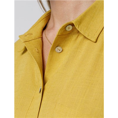 Блузка с цельнокроеным рукавом  изо льна с вискозой