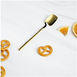 Ложка чайная Magistro Wave, длина 13.8 см, нержавеющая сталь, золотистая