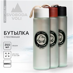 Бутылка для воды «Утки», стекло, МИКС, 350 мл