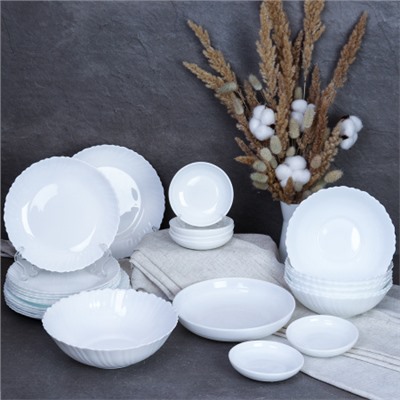 Столовый набор 26 предметов Классика с розетками 19 758578 (WHITE) (уп 2)