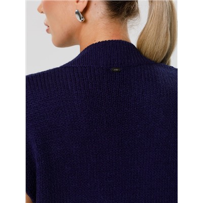 Жилет вязаный тёмно-синий