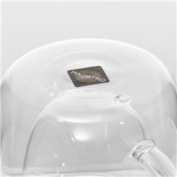 Кружка с двойными стенками Magistro «Дуо», 80 мл, 9×7×6.3 см, стекло, прозрачная