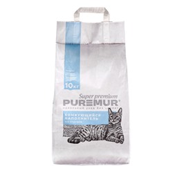 Наполнитель минеральный комкующийся PureMur Super premium 10 кг,бумажный пакет