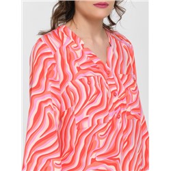Блуза кораллового цвета с рукавом 3/4