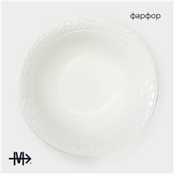 Тарелка глубокая Magistro Rodos, 650 мл, 18×6 см, фарфор, белая