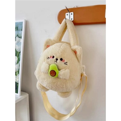 Сумочка Котик бежевый с авокадо 20 см