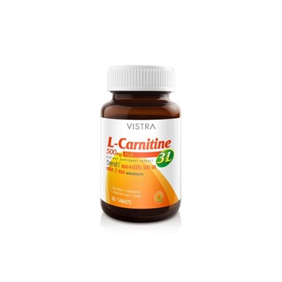 Пищевая добавка L-карнитин  от Vistra L-Carnitine 500мг Plus 3L 30 капсул