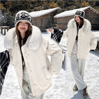 Cute Woman Куртка с меховым воротником M-B116