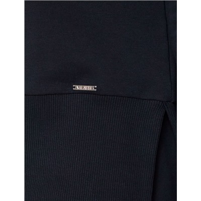 Джемпер с воротом на молнии и лампасами из футера двухнитки с эластаном