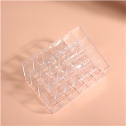Органайзер для хранения косметики, 24 секции, 14.5×9.5×7.5 см, в картонной коробке, прозрачный