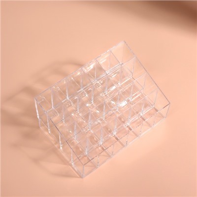 Органайзер для хранения косметики, 24 секции, 14.5×9.5×7.5 см, в картонной коробке, прозрачный