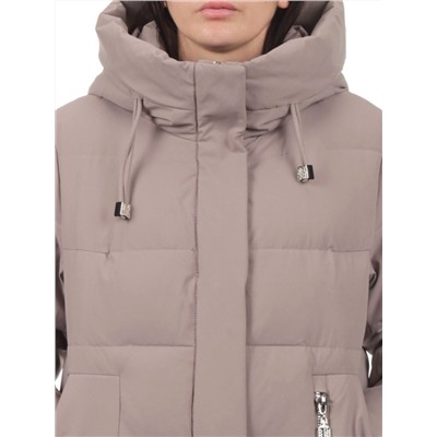 7715 DK. BEIGE Пальто зимнее женское (200 гр. холлофайбер)