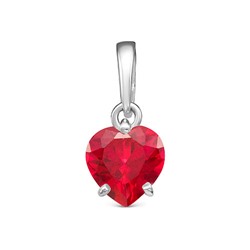 Серебряная подвеска с фианитом цвета корунд - 943