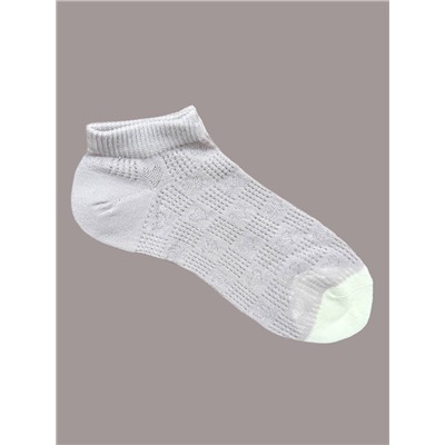 Короткие носки р.35-40 "Перфорация Сердечки" Сиреневые