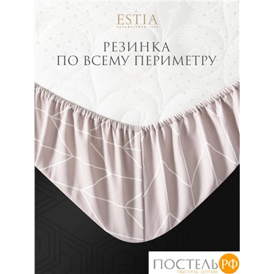 Estia ЛАФОНТ Простыня на резинке 180х200+30, 1 пр., хл./сатин розовый