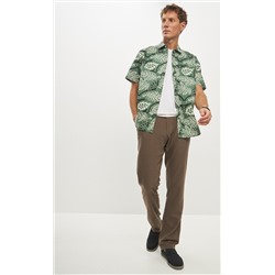 Брюки лен F211-0854 l.brown