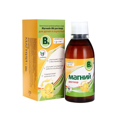 Магний + B6 Vitamuno раствор для взрослых и детей, 250 мл