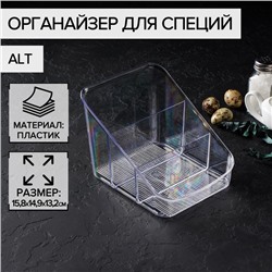 Органайзер для специй Alt, 15,8×14,9×13,2 см, пластик, прозрачный