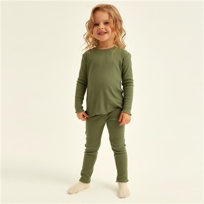Пижама детская SL HOME, размер 28 (86-92 см), оливковая