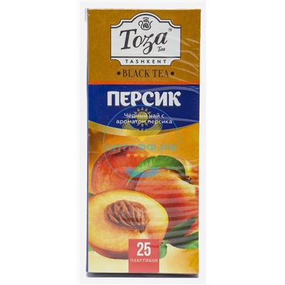 Чай Тоза черный с ароматом персика 25 пакетиков (кор*24)