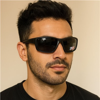 Очки солнцезащитные поляризованные, мужские, спорт, цвет черный, оправа матовая, арт.007.263