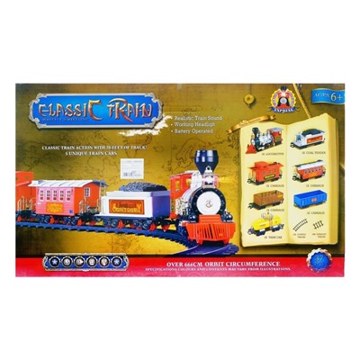 Уценка Железная дорога «Классический поезд», работает от батареек, свет и звук
