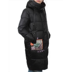 9116 BLACK Пальто зимнее женское (холлофайбер 200 гр.)