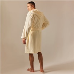 Халат махровый с капюшоном мужской SL HOME: Basic «Айвори», размер XL, хлопок 100%, молочный