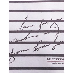 Свободная футболка в широкую полоску с принтом из премиального хлопка с эластаном