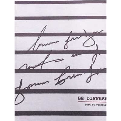 Свободная футболка в широкую полоску с принтом из премиального хлопка с эластаном