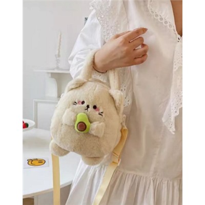 Сумочка Котик бежевый с авокадо 20 см