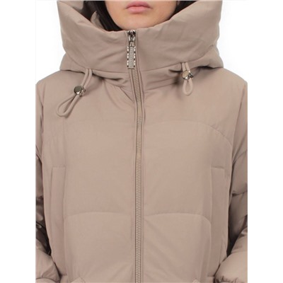 8819 DK. BEIGE Пальто зимнее женское (холлофайбер 200 гр.)