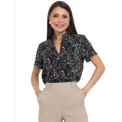 Блузка чёрная с принтом