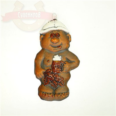 Банщик плакетка керамика роспись 15 см