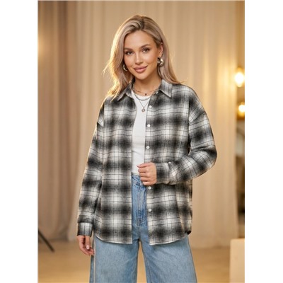 Рубашка с вышивкой OVER SIZE (хлопок)