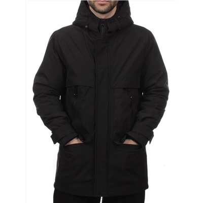 8891 BLACK Куртка мужская зимняя облегченная (130 гр. холлофайбер)