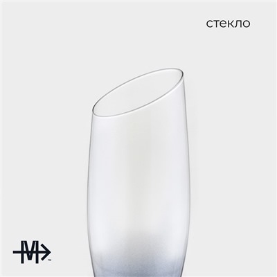 Бокал для шампанского Magistro «Иллюзия», 160 мл, 5.5×27.5 см, стекло, прозрачный, синий