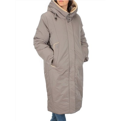 M-9079 GRAY/BEIGE Пальто зимнее женское CORUSKY (верблюжья шерсть)