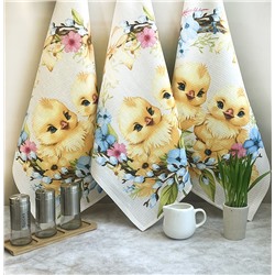 Набор полотенец  вафельных - 50х60 см( 3 шт) ПВ-29371 вид 1 Солнечная пасха