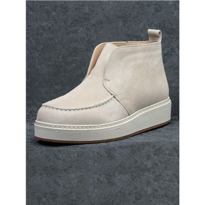 01-5173-5 BEIGE Ботинки демисезонные (натуральная замша, байка)