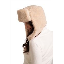 Шапка ушанка РОДИНА цвет бежевый