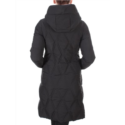 2158 BLACK Пальто зимнее облегченное  женское YINGPENG (150 гр. холлофайбер)