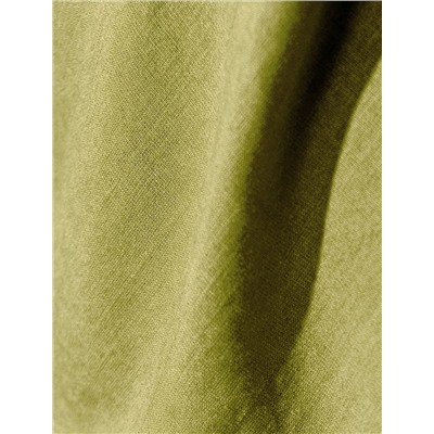 Свободный топ с U-вырезом изо льна с вискозой по косой