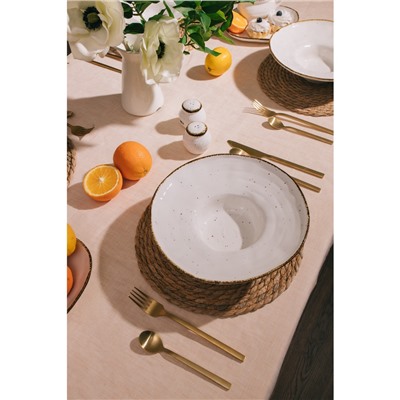 Тарелка для пасты Magistro Alpine Frost, 350 мл, 25.6×7.5 см, фарфор, белая