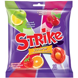 Карамель на палочке «Strike» с жевательной конфетой, 113 г