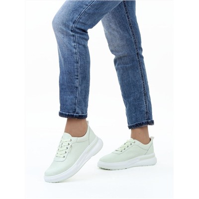 03-YH324-3 LT. GREEN Полуботинки спортивные женские (натуральная кожа)